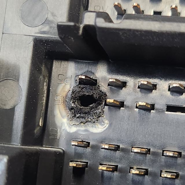 Damaged connector found during diagnosis